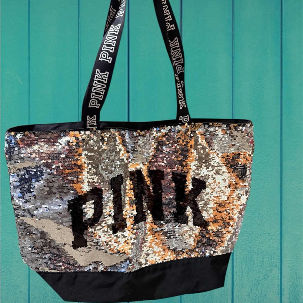PINK Victoria's Secret Sequin Tote - Multicolor and Black